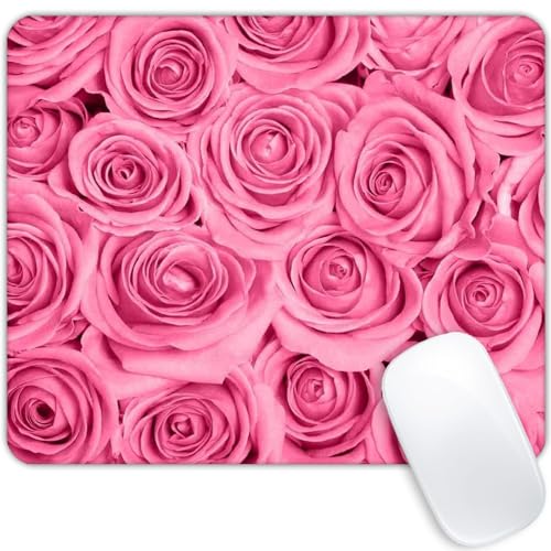 Pink Rose Mouse pad Customized Mousepad Non-Slip Rubber Base Mouse Pads for Computers Laptop Office Desk Accessories Mouse pad - color: Pink Rose