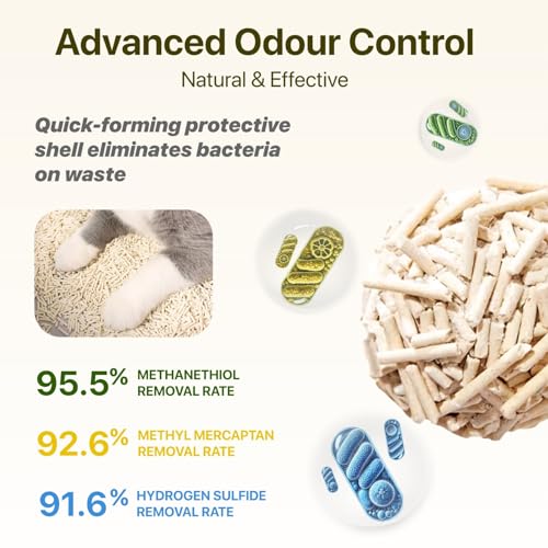 Michu Tofu Cat Litter Gen3 – 100% Natural & Biodegradable Clumping Formula, Fast-Clumping, Odor-Control, Flushable, Low-Tracking, Dust-Free – Value Box, 2 Boxes=22 lb, Peach - size: 2 Boxes=22 Lb