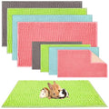 Barydat 8 Pcs Guinea Pig Cage Liner for Guinea Pig Cage Bedding Reusable Rabbit Mat Pad Washable Training Pad Animal Sleeping Bedding Mat - color: Gray, Green, Pink, Blue, size: 47x24'',24x12''