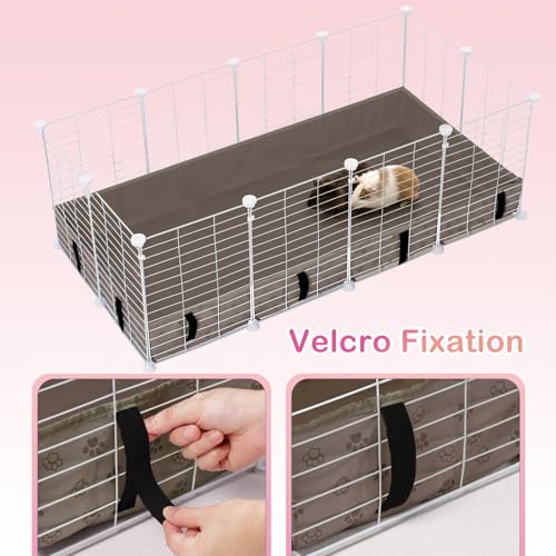 Funfurry Waterproof Guinea Pig Cage Liner,Washable Tarp Bottom Base,Cage Liners for Small Animals,Hamster Chinchilla Hedgehog Ferret Rabbit. (Tan Brown-Paw, 24" X 36") - color: Tan Brown-Paw, size: 24" X 36"