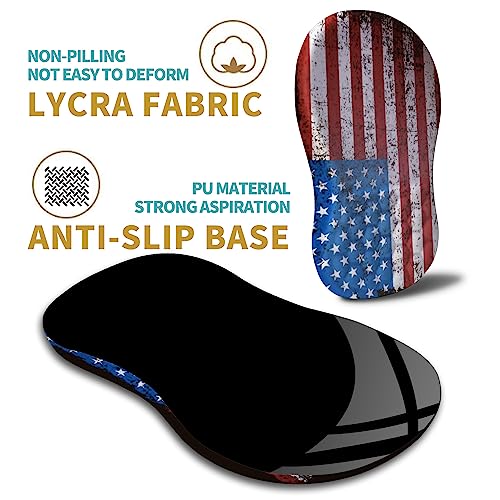 Hokafenle Ergonomic Mouse Pad Wrist Support with Massage Design, Wrist Rest Pain Relief Mousepad with Memory Foam&Non-Slip PU Base, Mouse Pads for Wireless Mouse & Desk (12x8 inch,USA Flag) - color: HK010-USA Flag
