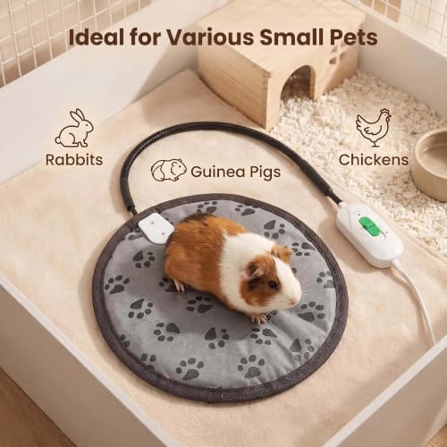 Chicken Heating Pad,Small Animal Rabbit Guinea Pig Heated Bed Mat,Black | Fire Retardant;With Chew Resistant Steel Cord;Guinea Pig Squirrel Hedgehog Chinchilla Winter Warm Heated Bed Mat - color: Black