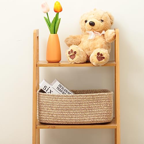 MiniArk Small Storage Baskets for Organizing | Closet Organizer Bins | Shelf Toy Basket | Woven Rope Baskets | Cube Decorative Box | Shallow Basket | 11.5x7.5x4.7” | 4 Packs Mixed Brown - color: Brown, size: 4pcs-L11.5xW7.5xH4.7"