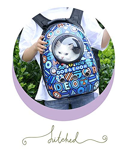Pet Travel Carrier, Cat Dog Dome Space Capsule Bubble Backpack, Portable Waterproof Breathable Knapsack for Hiking, Traveling (White/red) - color: White/red