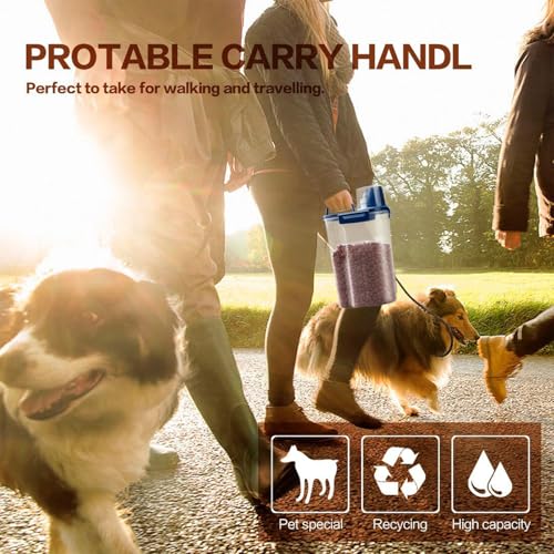 TIOVERY Upgraded Dog Food Storage Container Small, Cat Food Container Airtight, Pet Food Container Dispenser with Pour Spout, Measuring Cup and 4 Seal Buckles for Dogs, Cats, Birds (Blue) - color: Blue 3 Qt