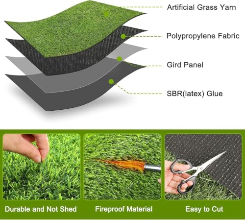 2 Pack Grass Pee Pads for Dogs Potty, Reusable Artificial Grass Mat for Puppy & Cats (26inx30in) | Grass Mat with Drainage Holes, Indoor Outdoor Flooring Fake Grass Doormat-Easy to Clean 25.9"x30" - size: 26inx30in