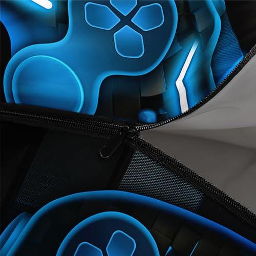 Axolotl Gamepad Sleeping Bag,3 Season Warm and Cool Weather Game Console Sleeping Bag for Boys Teens,Waterproof Lightweight Geometry Hexagonal Sleeping Bag for Traveling,Outdoors Camping,Blue,Black - color: Gamepad01