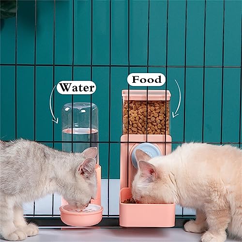 Cage Hanging Cat Feeding Bowl Dog Feeder with Storage Rabbit Feeder and Water Bowl Ferret Cages Accessories, Cage Cat Food Bowl for Chinchilla Guinea Pig Hedgehog (Food Feeder Pink) - color: Food Feeder Pink