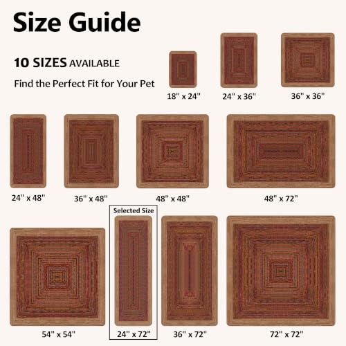 Washable Pee Pads for Dogs 24"x72" 2 Pack Reusable Puppy Potty Pad | Super Absorbent Waterproof NonSlip LeakProof Crate&Playpen Floor Mat for Cats, Rabbits, Guinea Pigs, Whelping & Housebreaking - color: Sisal Bohemian Print, size: 24" ×72"(pack of 2)