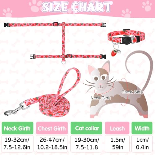 2 Pack Cat Harness and Leash Escape Proof Adjustable Cat Harness with Leash | Lightweight Soft and Comfortable for Small Medium Cats Safe Walking and Travel - color: Pink,Green