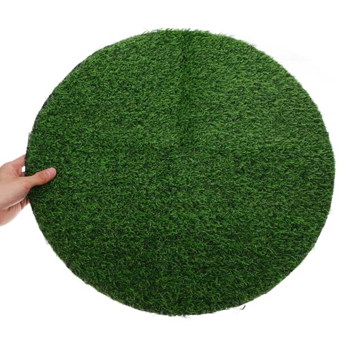 Angoily Artificial Grass Placemats Round, 19.7 Inch Faux Turf Table Decor | Round Faux Grass Centerpiece Mat for Weddings, Parties, Banquets, Golf Themes and Indoor or Outdoor Tables