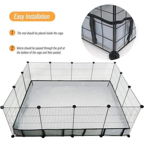 Guinea Pig Cage Liner Tarp Bottom Waterproof and Washable Base Also for Rabbits, Bunny, Chinchesillas, Hedgehog, Ferrets and Other Small Animals(36x48 inches) - size: 36.0"L x 48.0"W x 4.0"H