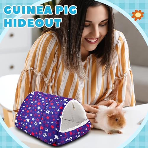 Cinnvoice 4 Pcs Guinea Pig Hideout, Guinea Pig Bed Tunnel, Rabbit Washable Small House Cage Accessories for Bunny Hedgehog Mouse Chinchillas Hamsters Ferrets Bearded Dragons Rats (Classic,7.9 in) - size: 7.9 in, style: Classic