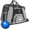 PetAmi Airline Approved Pet Carrier for Cats & Small Dogs, Soft Sided TSA Travel Carrier Bag with Sherpa Bed, Breathable Mesh Ventilation, Collapsible Bowl, Fits Under Seat, Up to 18 lbs, Large Gray - color: Light Gray, size: Large - 19.5"L x 10.2"W x 12"
