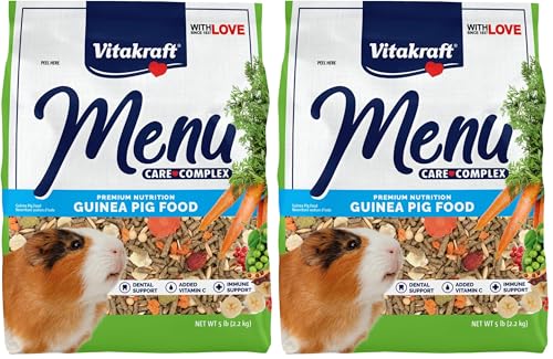 Vitakraft Menu Premium Guinea Pig Food - Alfalfa Pellets Blend - Vitamin and Mineral Fortified (Pack of 2) - size: 5 Pound (Pack of 2)