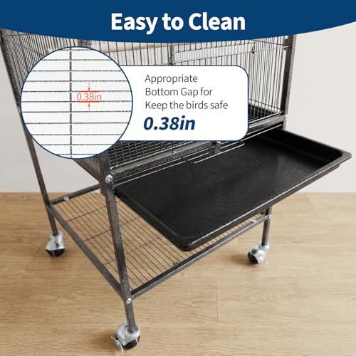 Garvee 50" h Bird Cage, Outdoor Large Parakeet Cage with Roof, Storage Shelf for Parakeets, Cockatiels, Lovebirds