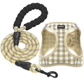 Dog Harness Step-in Breathable Puppy Cat Dog Vest Harnesses for Small Medium Dogs - color: Beige Checkered, size: X-Small (Chest 10''-11.5'', Weight 5-8 lb)
