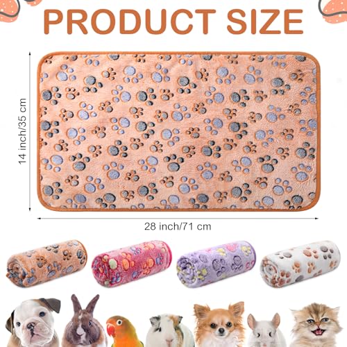 Tudomro 8 Pcs Guinea Pig Fleece Cage Liners,Paw,14 x 28 Inch | Washable Reusable Small Animal Bedding, Absorbent Blankets for Ferret Chinchilla, Soft Fleece Mat Pads Protect Furniture - size: 14 x 28 Inch