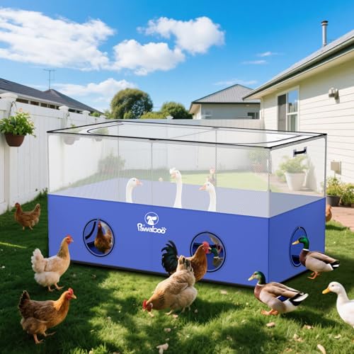 Pawaboo Small Animal Playpen, Foldable Pet Cage Tent, Blue | For Puppy Kitten Guinea Pig Rabbit Chicken Hamster, Indoor Outdoor Use, Breathable Mesh Wall and Bottom - color: Blue