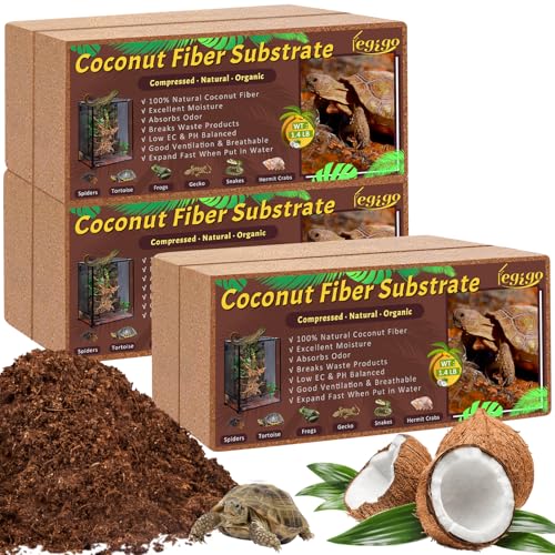 6 Pack Coconut Fiber Substrate, Natural Coco Coir Bedding for Reptiles Turtles, Tortoises, Snake, Hermit Crab, Gecko, Lizard, Bioactive Terrarium Soil for Humidity Control and Plant Substrate - color: 6 Pack