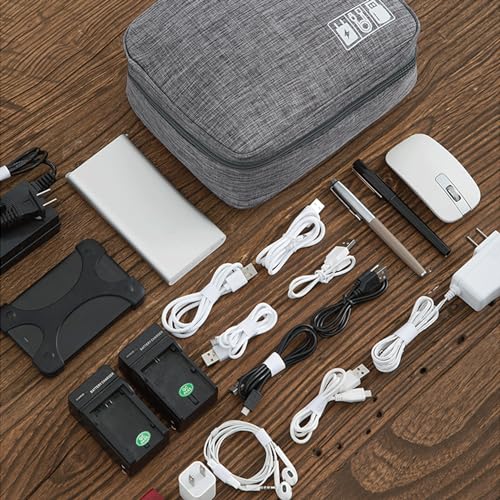 Organizer Case Small Electronic Devices USB Charger Accessories Mouse Phone Cable SD Power Bank Earphone - color: Large-Sky Blue