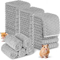 Moukeren 20 Pcs Guinea Pig Fleece Bedding Blankets Bulk Washable Small Animal Fleece Cage Liners Pet Sleeping Mat Cover for Hamster Chinchilla Rabbit Hedgehog (14 x 30 Inch,Cloud Style,Gray) - color: Gray, size: 14 x 30 Inch, style: Cloud Style