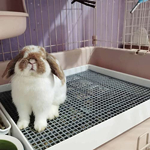Petlex 22x18 inches Rabbit Litter Box with Grate, Extra Large Rabbit Litter Pan for Cage, Bunny Restroom Litter Tray Small Animals Toilet Potty Trainer for Hamster Ferret Rats Guinea Pigs Hedgehog - size: Large
