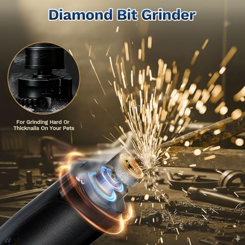 2 in 1 Dog Nail Clippers & Cat Nail Clippers Trimmers for Large Medium Small Dogs Cats Claw Trimmer Quick Sensor and Safety Guard USB Rechargeable Dogs Nail Trimmer with Catcher & 2 LED Lights - color: Black