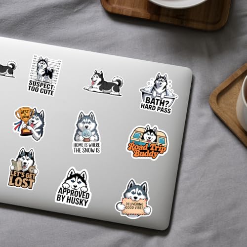 Vybonz Siberian Husky Stickers Husky Dog Lover Puppy Decal Pack | Siberian Husky Stickers, Cute Husky Dog Vinyl Decals, Funny Husky Quotes Stickers, Gifts For Husky Lovers, Dog Owners - color: Husky, size: 3in