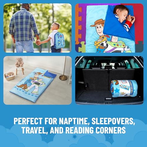 Jay Franco Disney Toy Story Slumber Sack - Cozy & Warm Kids Lightweight Slumber Bag - Featuring Woody and Buzz Lightyear (Official Disney Pixar Product) - color: Blue - Toy Story