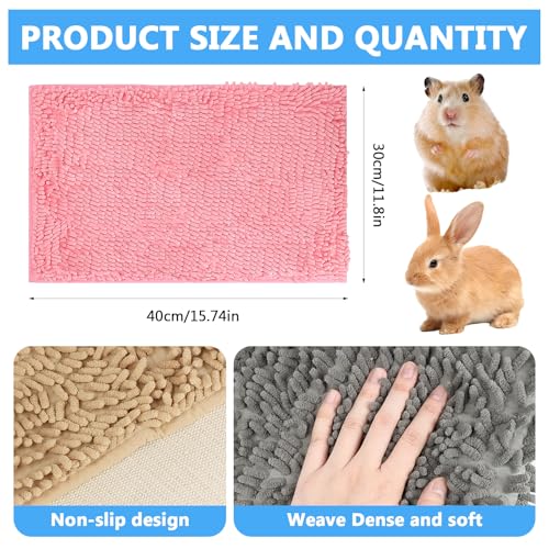 8 Pcs Guinea Pig Cage Liner,Small Washable Fleece Pet Pee Pads | Non-Slip Reusable Training Pad Animal Sleeping Bedding Mat for Bunny, Rabbit, Hamster, Chinchilla Cage,16x12 Inch - size: 12x16"