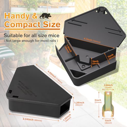 Anblak Mouse Station with Keys Black 12 Pack, Key Required Mouse Stations, Mice Stations, Keeps Children and Pets Safe Indoor & Outdoor - color: Black, size: 12 pack
