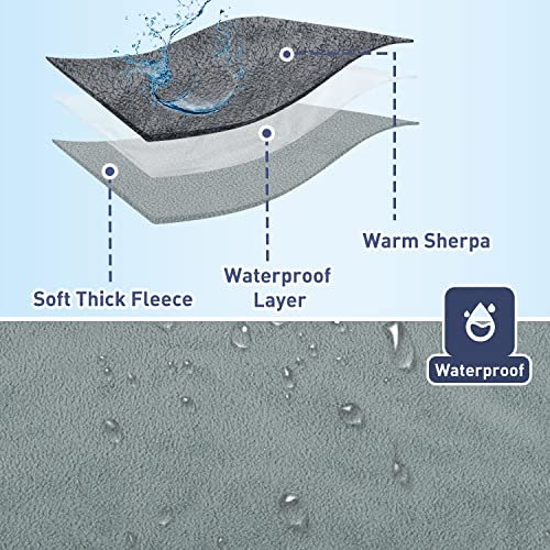 Kritter Planet Waterproof Reversible Pet Blanket for Small Dogs | 20 x 30 Inch, Washable Pet Protector for Crates, Pet Beds and Car Seats, Guards Against Fur, Dirt and Everyday Spills - color: Grey/Charcoal Grey, size: 30"x25"