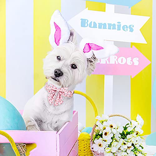 ARING PET Easter Dog Collar-Cute Rabbit Dog Collar with Sailor Bowtie, Cotton Adjustable Carrots Dog Collars with Metal Buckle - color: Easter-Pink Rabbit, size: Small (Pack of 1)