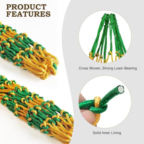 Hay Net for Horses,Slow Feed Hay Bag for Horses Goat Sheep | Hanging Hay Feeder Bag for Horses Stable Stall Paddock Rest Toy (Black+Green+Yellow) - color: Black+Green+Yellow