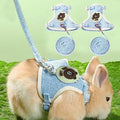 Rabbit Harness and Leash Set 2 Pieces Adjustable Bunny Harness Leash Ferret Harness Guinea Pig Harness Ferret Leash for Small Pets Walking Outdoor (Blue, Small) - color: Blue