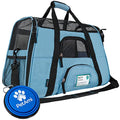 PetAmi Airline Approved Pet Carrier for Cats & Small Dogs, Large Light Blue | Soft Sided TSA Travel Bag, Sherpa Bed, Breathable Mesh Ventilation, Collapsible Bowl, Fits Under Seat, Up to 18 lbs - color: Light Blue, size: Large - 19.5"L x 10.2"W x 12"H
