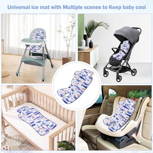 Gel Car Seat Cooler Pad,1 Pack Double Sides-Universal Baby Stroller Ice Cushion Mat,Summer Cooling Seat Liner,Multifunctional Suitable for Baby Dining Chair,Child Safety Seat(Whale + Blue Dinosaur) - color: Whale + Blue Dinosaur