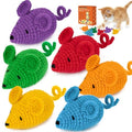 Retro Shaw Catnip Cat Toys Crochet Mouse, Pack of 6 | Hand-Knitted, Durable and soft, Catnip & Silvervine Blend, Safe Teeth Cleaning, Indoor Interactive Fun - style: Mouse-6