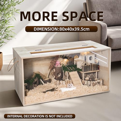 Pine Small Animals Houses&Habitats Chewproof, 32" Pine Guinea Pig Cage Hamster Cage for Small Animals (32" Medium, Normal) - size: 32.0"L x 15.8"W x 15.8"H