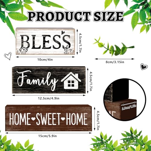 Tiered Tray Decor Set, 4 Pcs, Wooden, for Home Kitchen, Eucalyptus | Leaves Sweet Home, Farmhouse Rustic Summer Coffee Table Centerpieces Office Decorations - style: Leaf