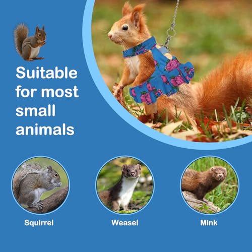 Guinea Pig Harness Skirt Clothes and Leash, Adjustable Hamster Ferret Harness and Leash Set, No Pull Walking Vest for Ferrets, Chinchillas and Similar Small Animals (Blue S) - color: Blue, size: S