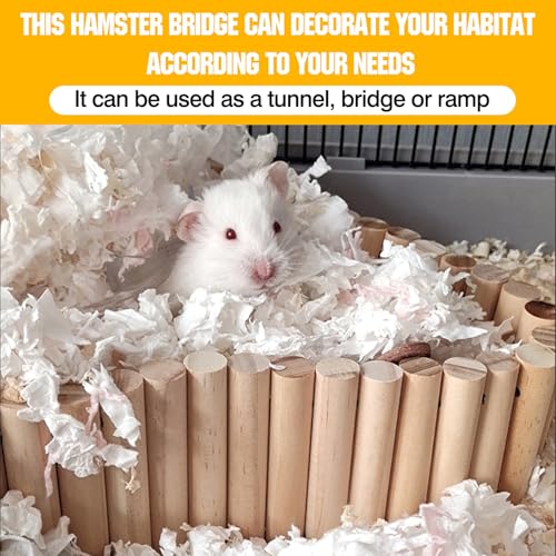 Hamster Suspension Bridge Toy，Small Animal Climbing Toys,Chinchilla Cage Natural Wood Flexible Platform Toy,Suitable for Hamsters, Chinchillas, Guinea Pigs, Birds, Small Animals - color: S-4P