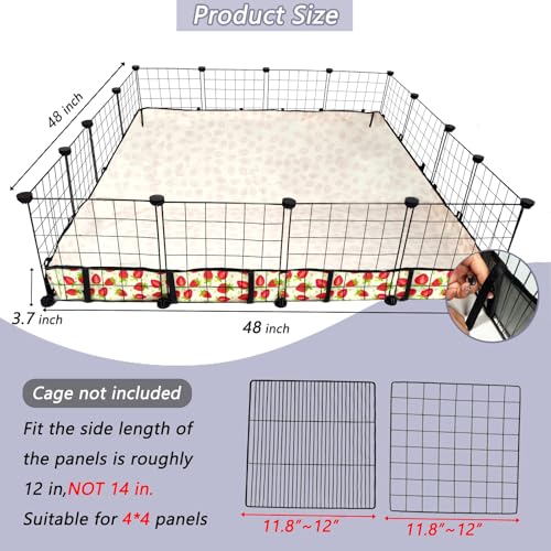 Guinea Pig Cage Liner，Washable Waterproof Oxford Cloth Cage Liners for Small Animals,Hamster Chinchilla Hedgehog Rabbit and Other Small Animals Not Include Cage(48x48 inches) - size: C&C 4x4(48x48 inches)
