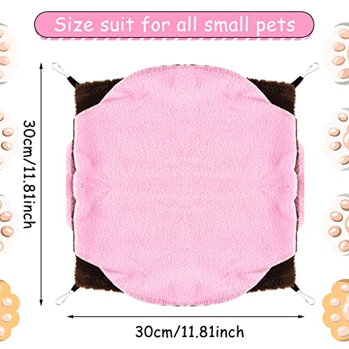 3 Tier Ferret Rat Hammock,Guinea Pig Cage Accessories,11.8x11.8 Inches,Pet Cage Hanging Bunkbed Hammock for Small Animals,Guinea Pig,Ferret,Kitten,Squirrel,Chinchilla,Rat,Parrot - color: pink