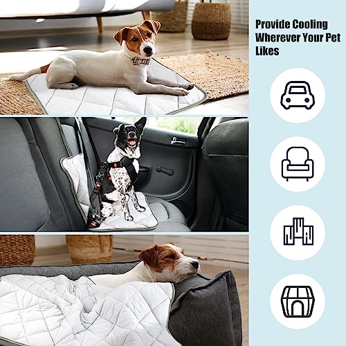 Leekalos Dog Cooling Mat,Pet Cooling Pads for Dogs Blanket,Summer Cooling Bed for Cats Blanket,Portable Pet Cooling Cushion for Home & Outdoor，Keep Cooling for Pets (Cool Grey, Small(22"x28")) - color: Cool Grey, size: Small(22"x28")