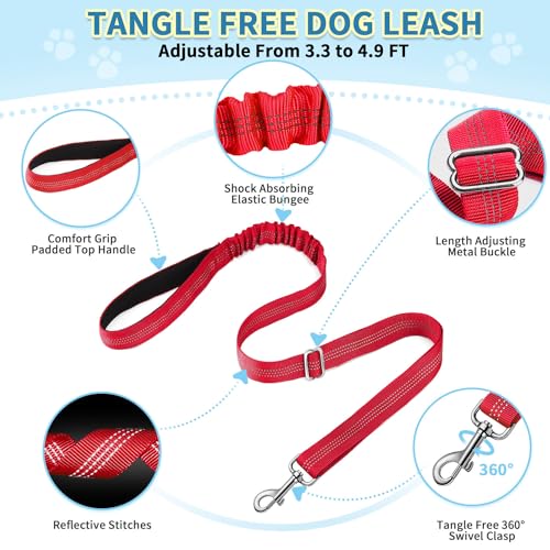 SlowTon No Pull Small Dog Harness and Leash Set with Front Clip | Soft Padded, Neck & Chest Adjustable, Lightweight, Anti-Twist, Puppy Vest Harness Pet Lead Combo for Small Medium Dog, R XXS - color: Red, size: XX-Small