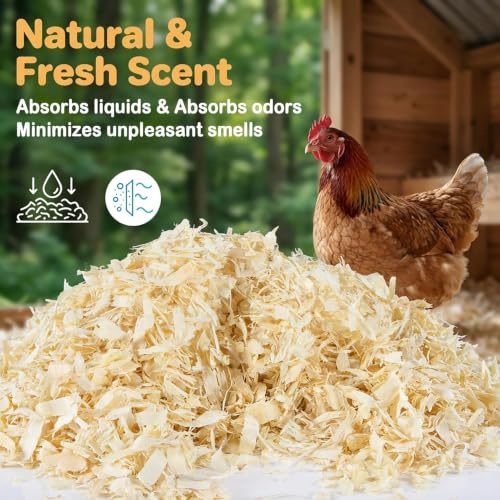 Sukh 31 OZ Chicken Coop Bedding - Aspen Shavings Small Animal Bedding | Odor Control Nesting & Winterizing Supplies for Chicken House, Small Pets, Guinea Pig, Rabbit, Chinchilla, Bird & Gerbil