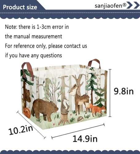 Sanjiaofeng Rectangular Kids Basket Animal Storage Bins,Woodland Storage Baskets with Handles.Clothers,Toys,Books,Kid's Gifts Storage. (Tree animal) - color: Tree animal