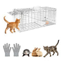 Humane Live Animal Trap Cage 26" × 9" × 10",Heavy-Duty Live Catch Cage for Raccoon, Squirrel, Stray Cats, Groundhogs, Armadillos, Opossums, Rabbits, Skunk, Mole, Small Wildlife Control - size: 26"×9"×10"